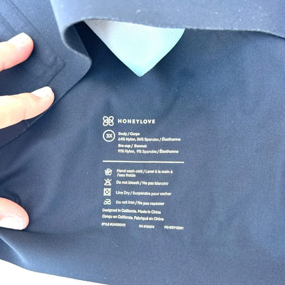 Honeylove Set Bras 3X Blush Maroon Fig Black Big Chest Comfort V-Neck Silhouette - Picture 4 of 8